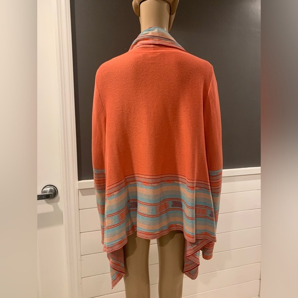 BCBGMAXAZRIA Women's orange  and
Blue Cardigan M/L - Picture 4 of 4